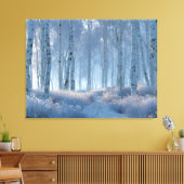 Birch Radiant Snow Forest  Canvas Afdruk (Insitu (Woonkamer))