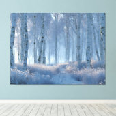 Birch Radiant Snow Forest  Canvas Afdruk (Insitu (Houten vloer))
