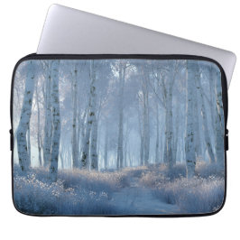Birch Radiant Snow Forest  Laptop Sleeve