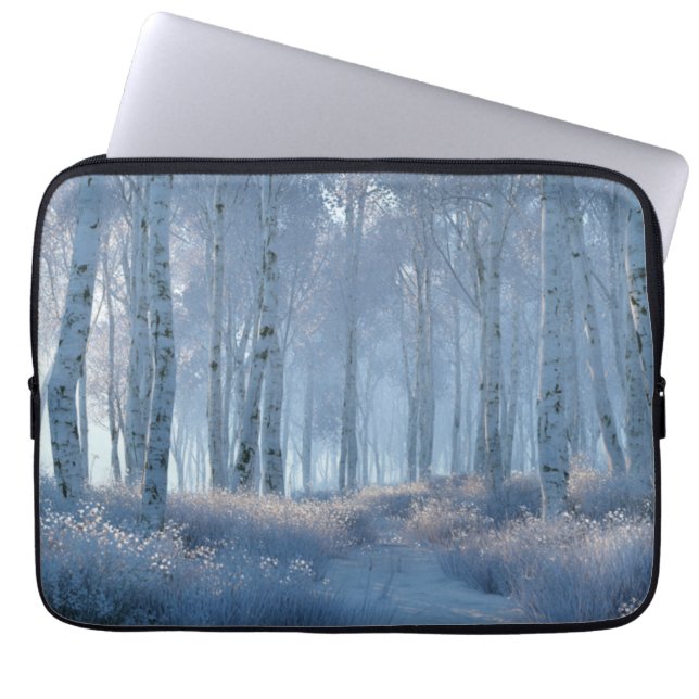 Birch Radiant Snow Forest  Laptop Sleeve (Voorkant)