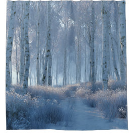 Birch Radiant Snow Forest Shower Curtain Douchegordijn