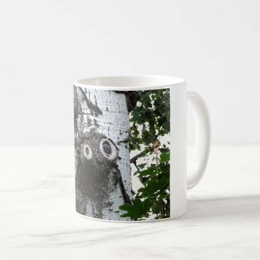 Birch Soul Tree Magic Face Photo Classique Mug Bla (Devant droit)