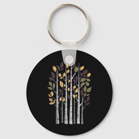 Birch Tree Autumn Lover Fall Season Autumn Leaves  Sleutelhanger (Voorkant)
