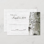 Birch Tree avec Coeur sculpté RSVP (Devant / Derrière)