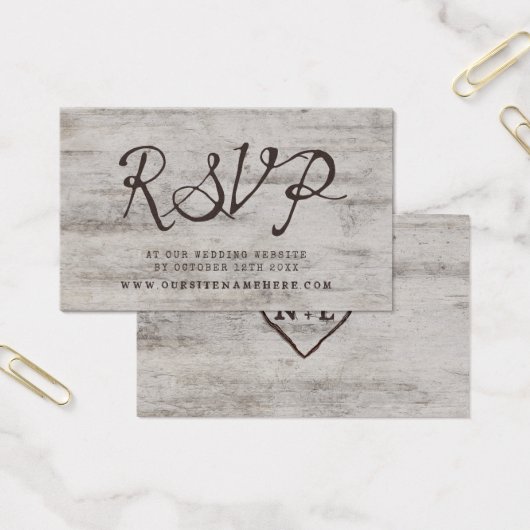 Birch Tree Bark Bruiloft Website RSVP Plaats Kaart (Kantoor)