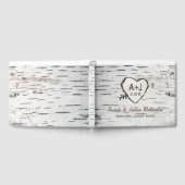 Birch Tree Bark Country Rustic Mariage Livre d'or (Complet)