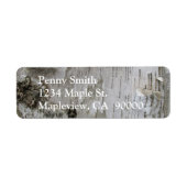 Birch Tree Bark Peeled Old Art Photo Etiket (Voorkant)