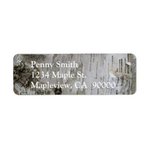 Birch Tree Bark Peeled Old Art Photo Etiket