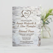 Birch Tree Bark repetitie diner uitnodigingen (Staand voorkant)