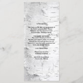 Birch Tree Black en White Tall Wedding Programme Programma (Achterkant)