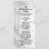 Birch Tree Black en White Tall Wedding Programme Programma (Voorkant / Achterkant)