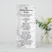 Birch Tree Black en White Tall Wedding Programme Programma (Staand voorkant)