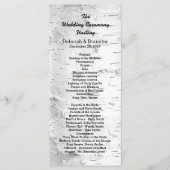 Birch Tree Black en White Tall Wedding Programme Programma (Voorkant)