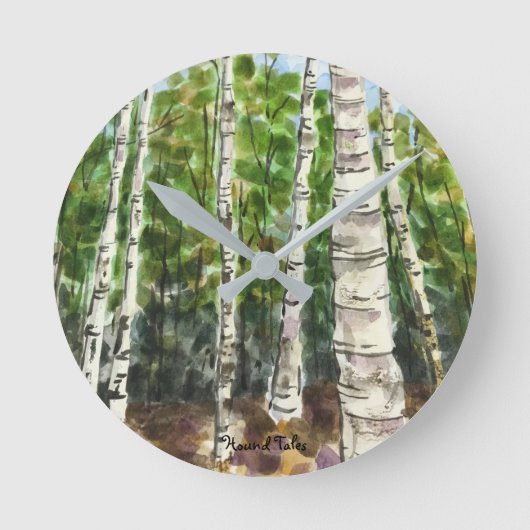 Birch Tree Clock Ronde Klok (Voorkant)