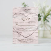 Birch Tree & Coeur sculpté Mariage rustique RSVP (Debout devant)