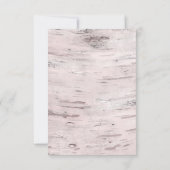 Birch Tree & Coeur sculpté Mariage rustique RSVP (Dos)