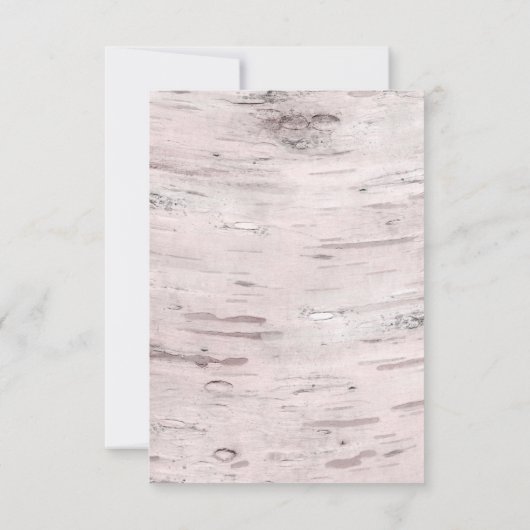 Birch Tree & Coeur sculpté Mariage rustique RSVP (Dos)