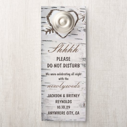 Birch Tree Do not Disturb Mariage Sign Affichette  (Sur le bouton)