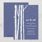 Birch Tree et Snow Save the Date (Devant / Derrière)