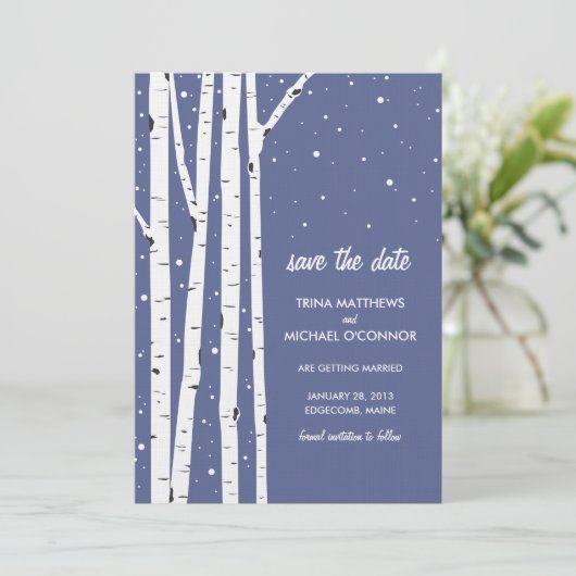 Birch Tree et Snow Save the Date (Debout devant)