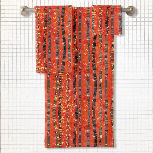 Birch Tree Forêt Paysage Peinture Serviette de bai