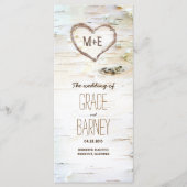 Birch Tree Heart Rustic Wedding Programmes (Devant)