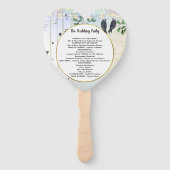 Birch Tree Love Bird Forest Boho Wedding Programme Handwaaier (Achterkant)