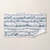 Birch Tree motif gris blanc (Serviette à main)