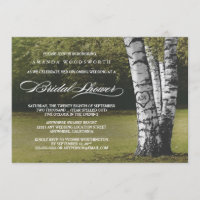 Birch Tree Rustic Bridal Douche Invitations