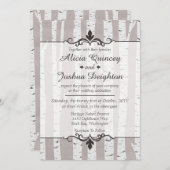 Birch Tree Rustic Nature Custom Wedding Invitation (Devant / Derrière)