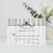 Birch Tree Rustic Nature Faire-part de mariage RSV (Debout devant)