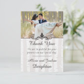 Birch Tree Rustic Nature Mariage Merci (Debout devant)