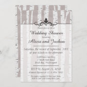 Birch Tree Rustic Nature Wedding shower Invitation (Devant / Derrière)