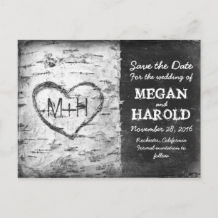 birch tree rustic save the date briefkaarten