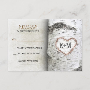 Birch Tree Rustic Wedding Cartes RSVP