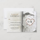 Birch Tree Rustic Wedding Cartes RSVP (Devant)