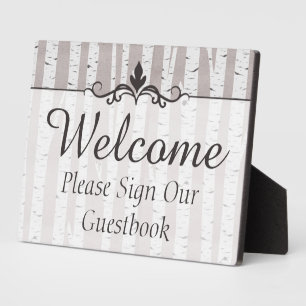 Birch Tree Rustic Wedding Welcome Guestbook Fotoplaat
