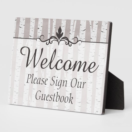 Birch Tree Rustic Wedding Welcome Guestbook Fotoplaat (Zijkant)