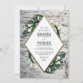 Birch Tree Rustique Calla Lily Mariage Invitations (Devant)