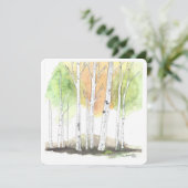 Birch tree stationary feestdagenkaart (Staand voorkant)