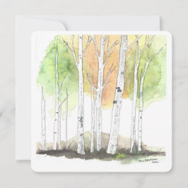 Birch tree stationary feestdagenkaart
