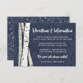 Birch Tree Twinkle Lights Wedding info kaarten (Voorkant / Achterkant)
