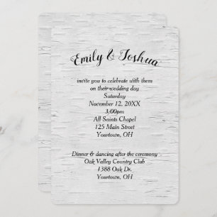 Birch Tree Wedding Invitation Kaart