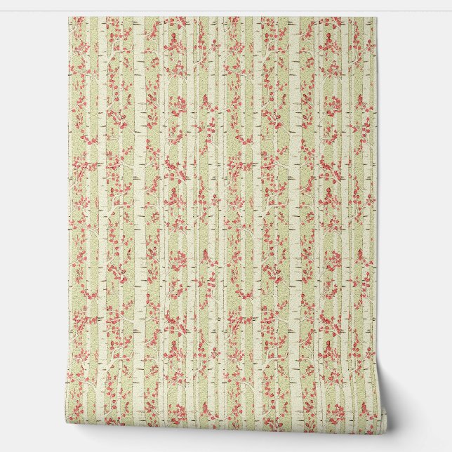 birch trees  behang (Afrollen)