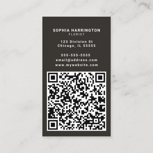 Birch Trees Custom QR Code Scannable Therapeut Visitekaartje (Achterkant)