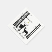 Birch Trees en Deer Kerstmis | Servet (Hoek)