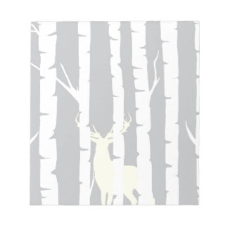 Birch Trees en Deer Notitieblok