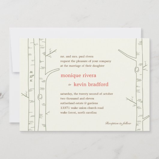 Birch Trees Faire-part de mariage - Custom (Devant)