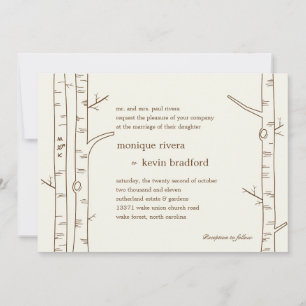 Birch Trees Faire-part de mariage - Sketchy