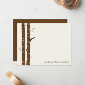 Birch Trees Flat Carte de remerciements (Devant/Arrière en situation)